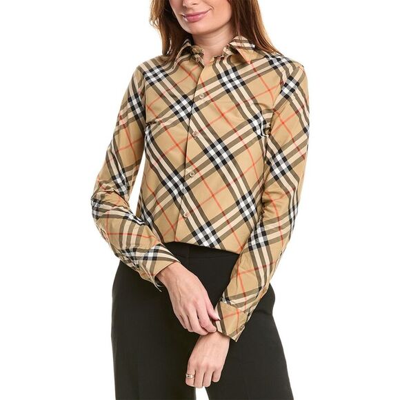 Burberry Womens  Check Shirt, Brown - Picture 1 of 3